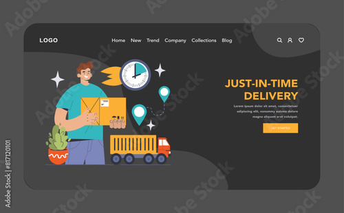 Just in Time Delivery concept. Flat vector illustration