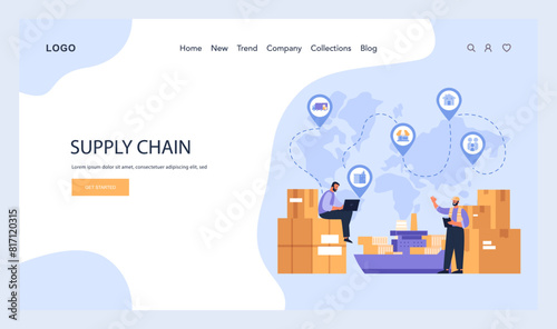 Supply Chain Dynamics concept. Flat vector illustration