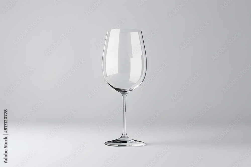 A detailed mockup of a blank wine glass on a solid light gray background A detailed mockup of a blank wine glass on a solid light gray background