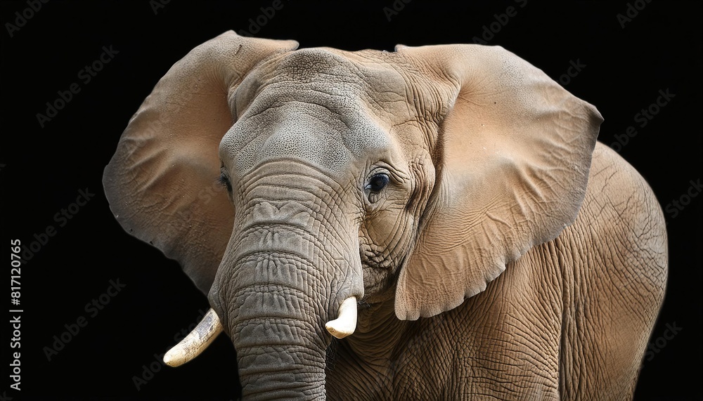 Obraz premium Elephant on black background