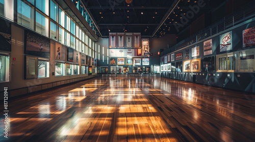 Sunlit Morning in the Basketball Hall of Fame Featuring Historic Memorabilia photo
