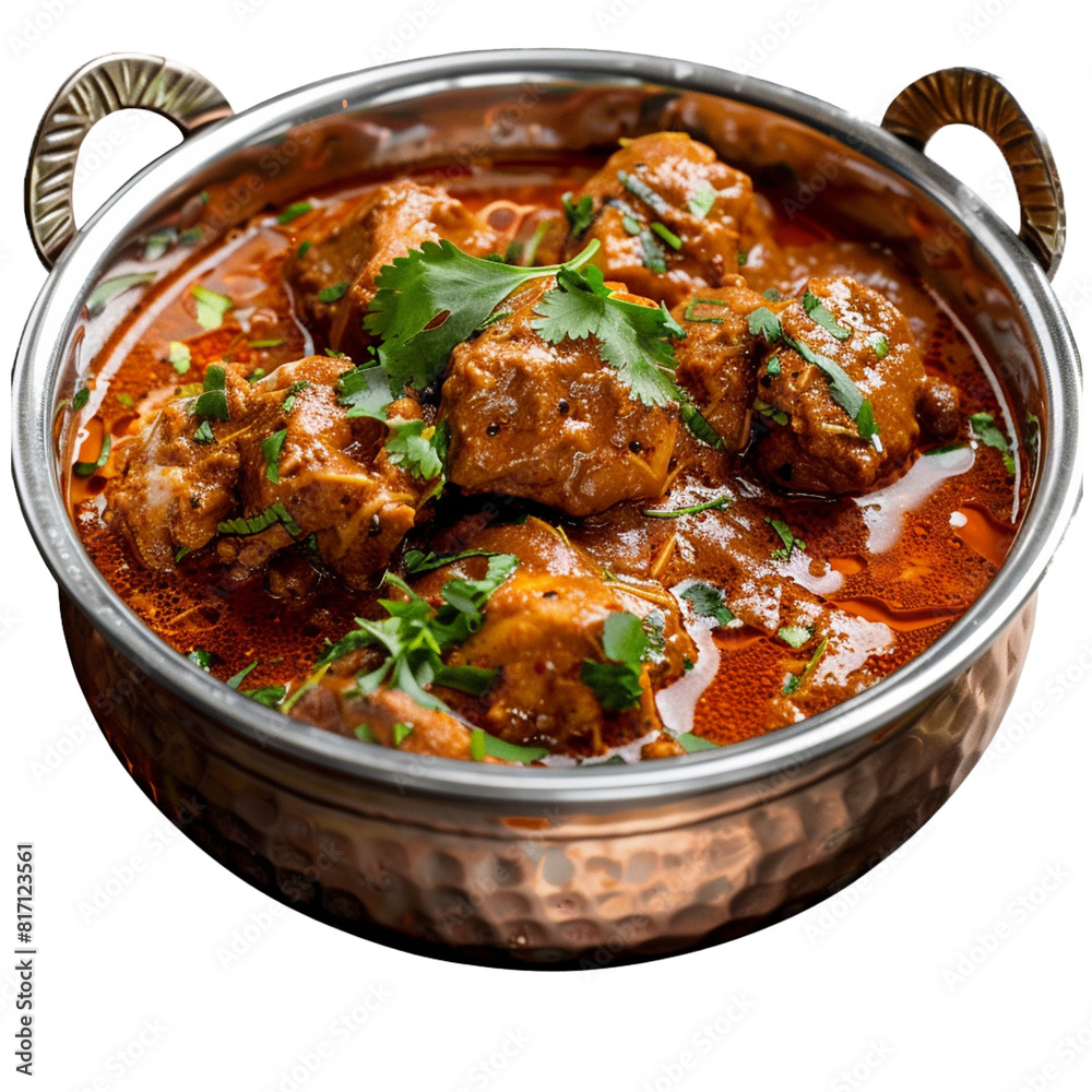 Meat karahi on transparent background Meat karahi on transparent background