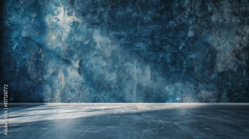 Abstract Interior with Blue Wall photo