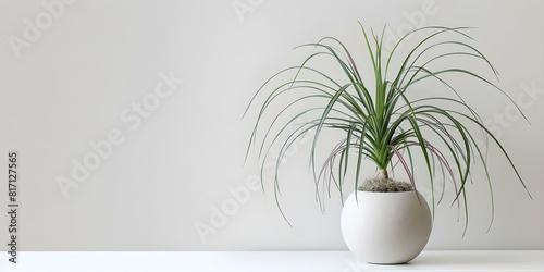 Wallpaper Mural Ponytail Palm Beaucarnea recurvata in White Pot on White Background. Concept Houseplant Photography, Interior Decor, White Pot Plant, Tropical Home Decor, Indoor Plant Styling Torontodigital.ca