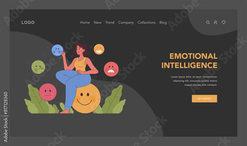 Emotional intelligence concept. Flat vector illustration