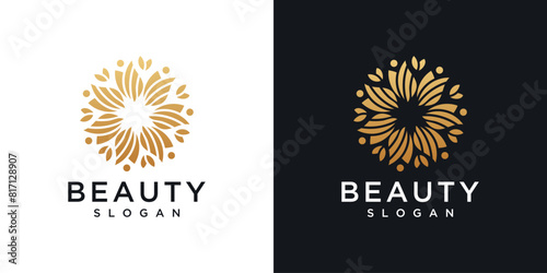 Luxury logo design concept. flower logo template .beauty or spa logo	