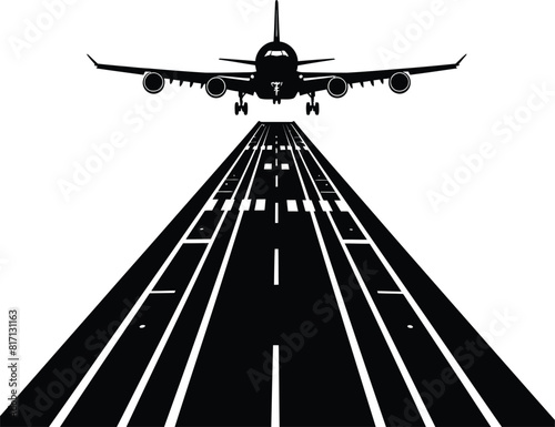 Airplane Airport Runway Takeoff Vector And airplane vector icon logo type style