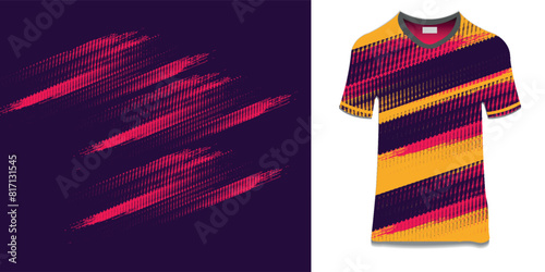 sublimation jersey design grunge brush red black halftone sporty modern racing abstract horror flashy lines motorsport car sticker livery game esport.eps10..
