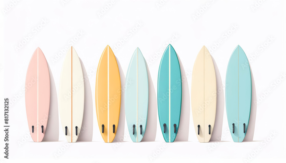 Cute surfboards with copy space Cute surfboards with copy space