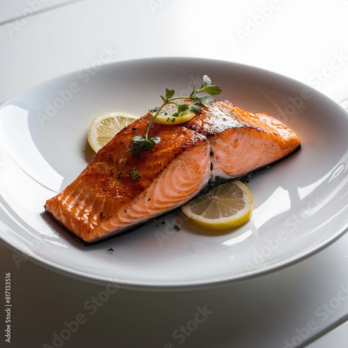 salmon on plate