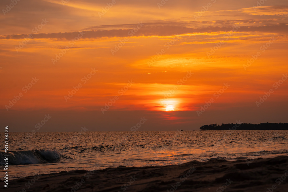 Awesome sunset beach landscape photo