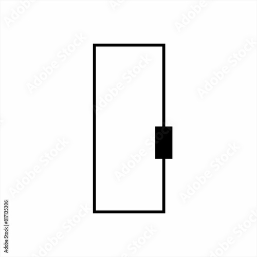 Modern simple glass door icon logo design.