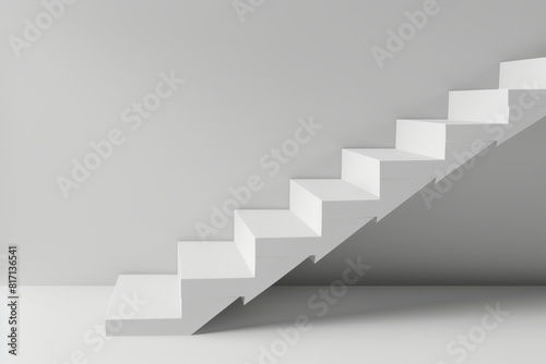 Simple But Artistic Representation of Advancing Up White Stairs