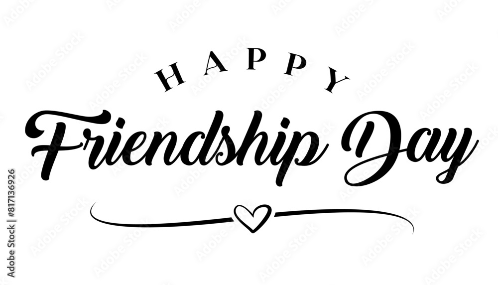 Happy friendship day lettering text vector illustration. Happy friendship day lettering text vector illustration.
