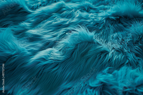 A blue fur with a wave-like pattern
