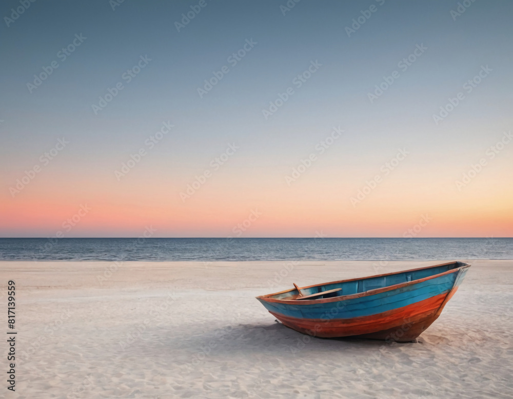 old abandoned boat at the beach