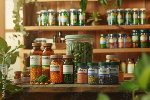 Holistic Health Embrace: Organic Wellness Supplements in a Serene Setting