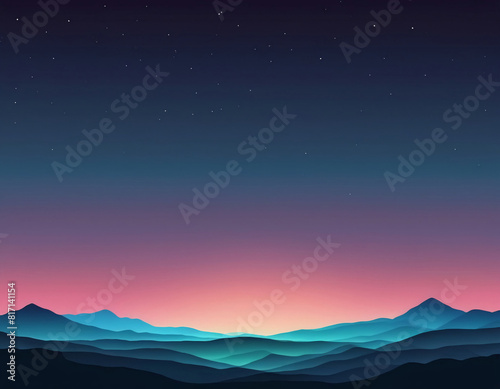  colorful gradient landscape with mountains digital art 