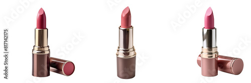 A set of lipsticks isolated on transparent background