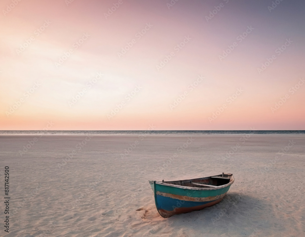 old abandoned fishing boat at the beach