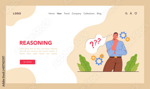 Cognitive skill web banner or landing page. Human cognitive function