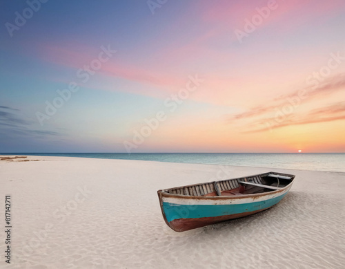 old abandoned fishing boat at the beach