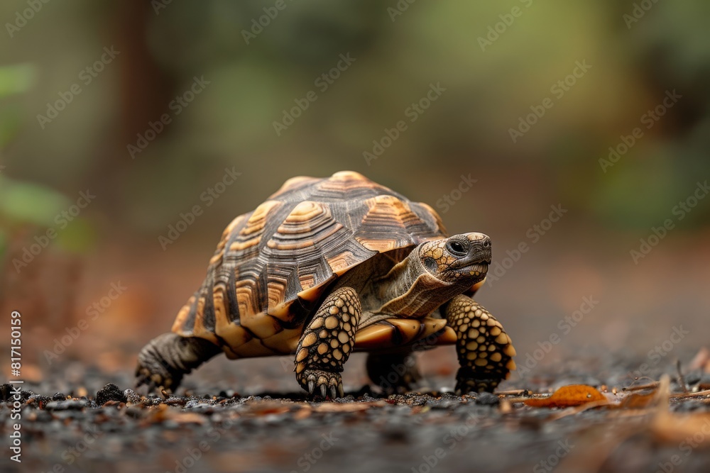 Close-up of Tortoise on Natural Trail Close-up of Tortoise on Natural Trail