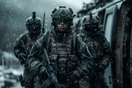 Special Forces Soldiers in Snowy Operation