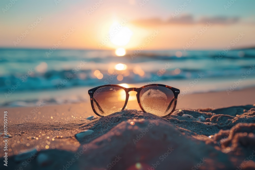 custom made wallpaper toronto digitalSunglasses in Sand at Sunset Beach