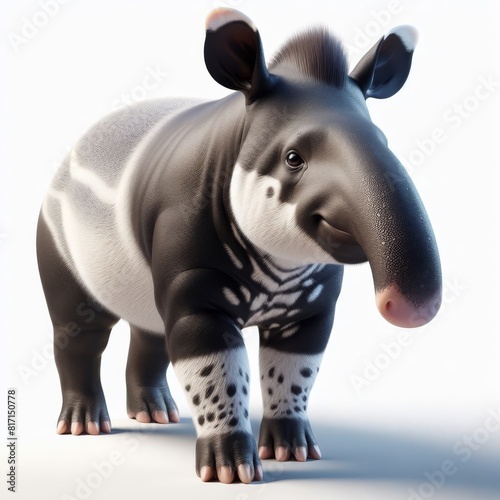 black tapir  on white