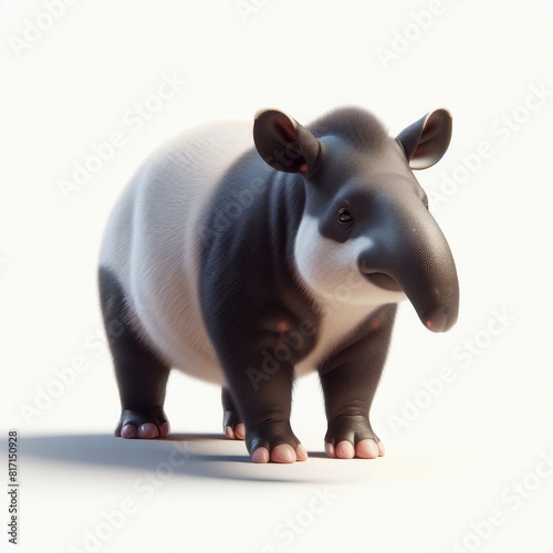 black tapir on white
