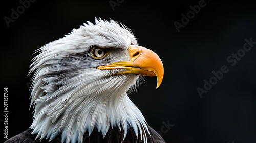 Close up portrait eagle, A majestic bald eagle soaring majestically © Anthichada
