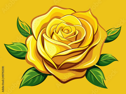 Yellow rose vector illustration 