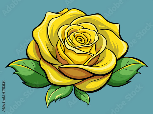 Yellow rose vector illustration 