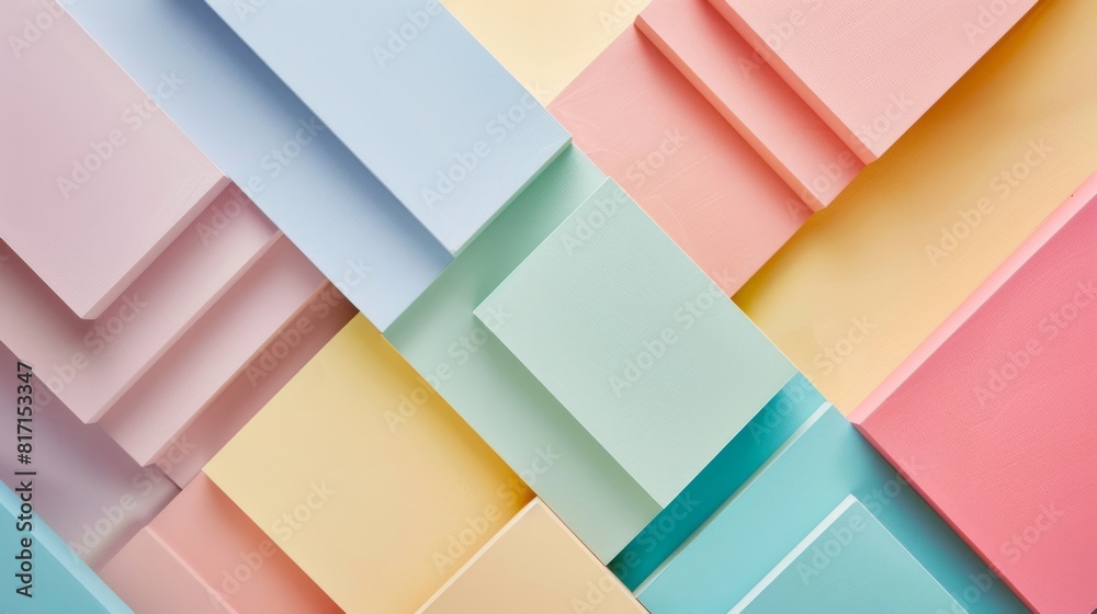 A colorful collage of squares and rectangles in various shades of pink, yellow A colorful collage of squares and rectangles in various shades of pink, yellow