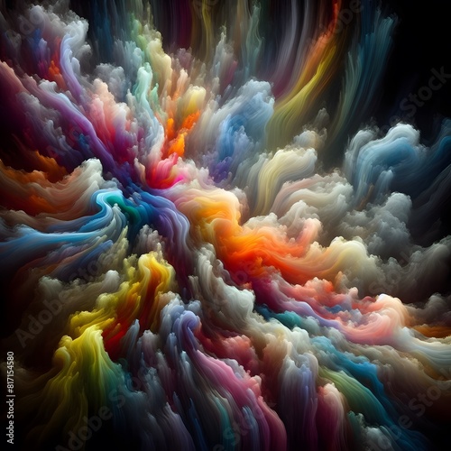 An Abstract Journey Chromatic Nebula  A Symphony of Colorful Smoke photo