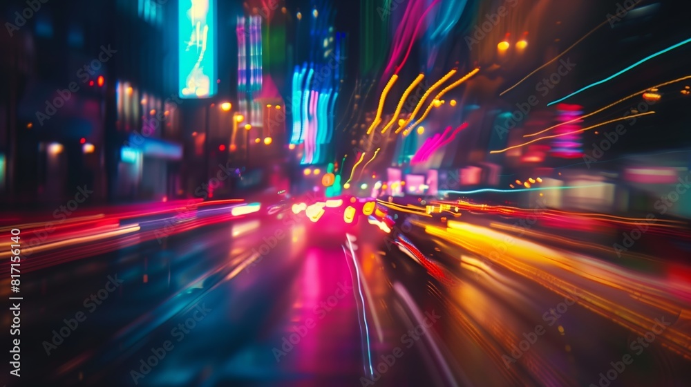 Neon City Nights: Vivid neon colors illuminate a dark city, creating a futuristic vibe. Neon City Nights: Vivid neon colors illuminate a dark city, creating a futuristic vibe.