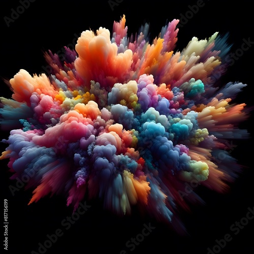 An Abstract Journey Chromatic Nebula  A Symphony of Colorful Smoke photo