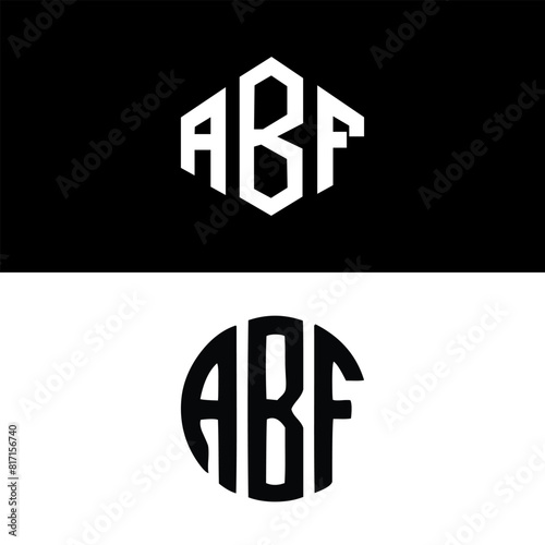 ABF logo. A B F design. White ABF letter. ABF, A B F letter logo design. Initial letter ABF linked circle uppercase monogram logo. A B F letter logo vector photo