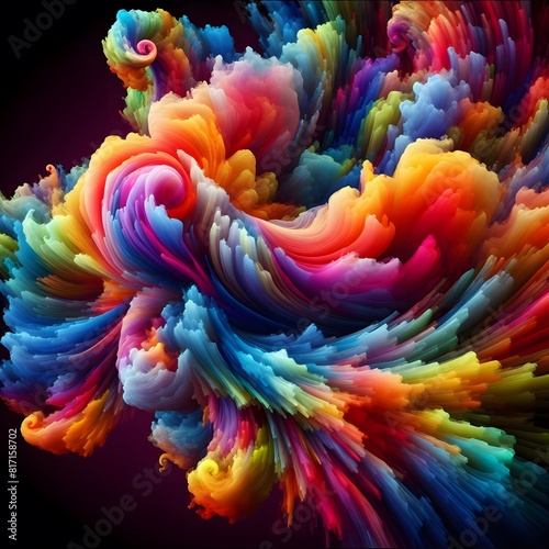 An Abstract Journey Chromatic Nebula  A Symphony of Colorful Smoke photo