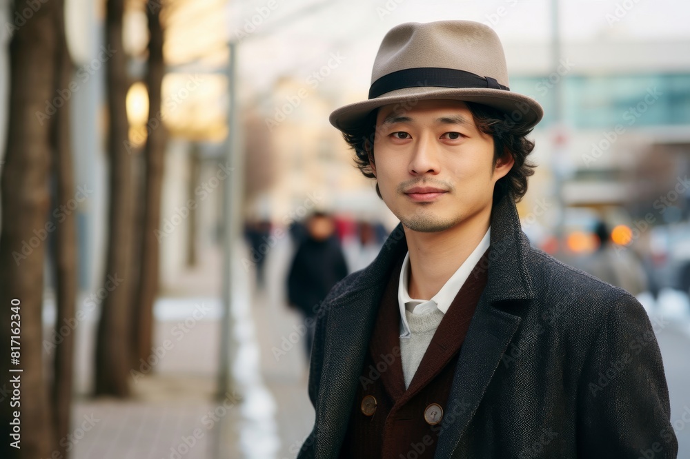 portrait of japanese man wearing hat portrait of japanese man wearing hat