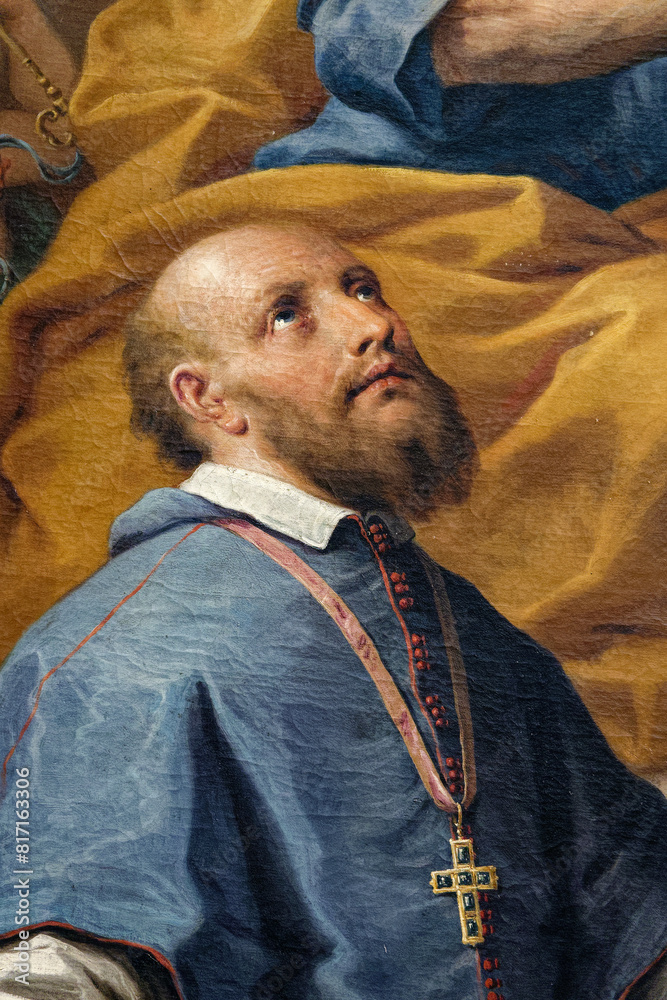 A painting of Saint Francis de Sales, founder of the Visitation Order