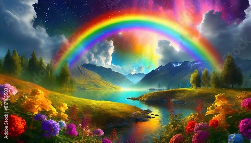 landscape with rainbow