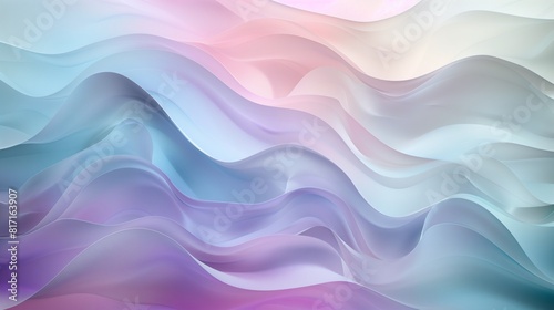 A captivating abstract background featuring a blend of gradient waves in pastel colors, softly transitioning from one hue to another,