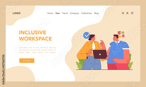 Neurodiversity web banner or landing page. Cognitive development