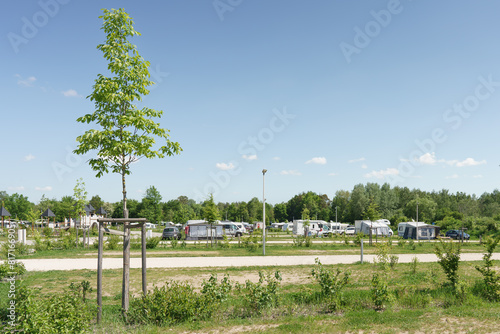 Neuer Campingplatz mit Wohnmobilen in Langlau am Brombachsee
