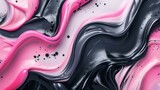A colorful swirl of pink and black paint