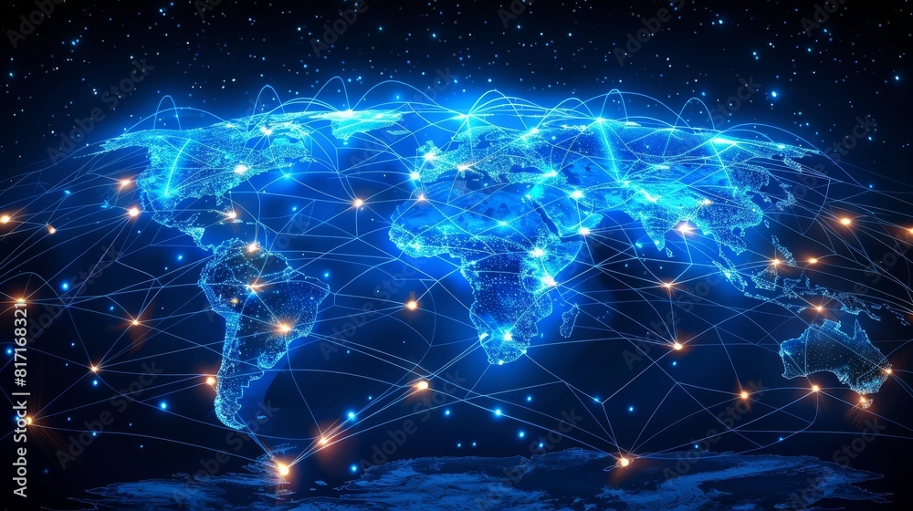 Create an image illustrating global connectivity Create an image illustrating global connectivity
