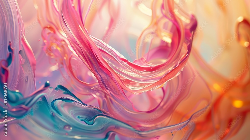 Abstract splash background featuring a swirling color brush paint ribbon, focus on fluid motion, dynamic, Double exposure, vibrant art studio backdrop Abstract splash background featuring a swirling color brush paint ribbon, focus on fluid motion, dynamic, Double exposure, vibrant art studio backdrop