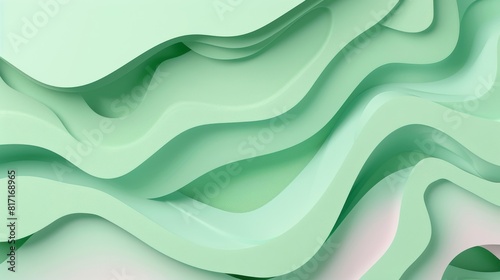 A green wave with a white background